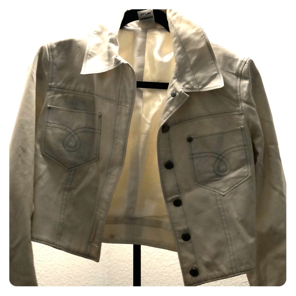 Vintage Versace Classic V2 White Denim Jacket